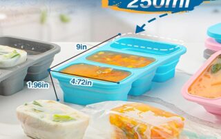 Silicone Freezer Trays With Lid Leak Proof Stackable Freezer Mold 2 Pcs Large Ice Cube Trays