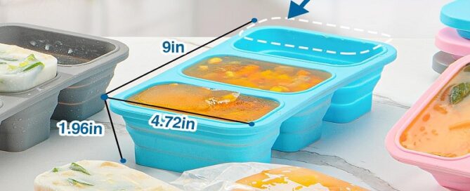 Silicone Freezer Trays With Lid Leak Proof Stackable Freezer Mold 2 Pcs Large Ice Cube Trays