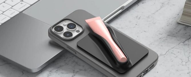 Silicone Lip Holder for Cell Phone Lipstick Lip Glaze Phone Case Back Stick On Holder for iPhone