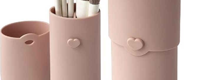 Silicone Makeup Brush Holder Travel Anti-Fall Out Cover Portable Makeup Cosmetic Pouch