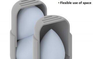 Silicone Makeup Sponge Container Beauty Sponge Jar with Double-Sided Vent Design for Quick Drying