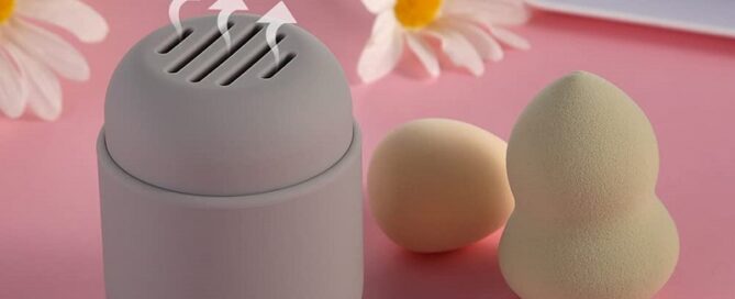 Silicone Makeup Sponge Container Beauty Sponge Jar with Double-Sided Vent Design for Quick Drying