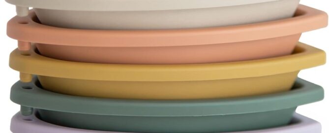 Silicone Stackable Bath Boats Toy Silicone Floating Bathtub Toys for Toddlers