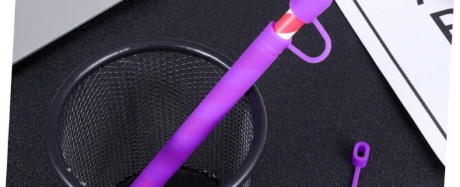 Silicone Stylus Sleeve Cover for Pencil Lost Grip Holder Purple Touch Pen for Enhanced Comfort and Control