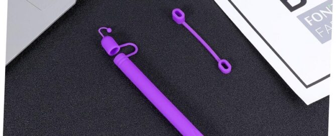 Silicone Stylus Sleeve Cover for Pencil Lost Grip Holder Purple Touch Pen for Enhanced Comfort and Control