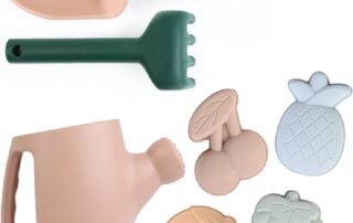 Silicone Toddler Gardening Tools Silicone Beach Toys, Silicone Kids Shovel and Rake Watering Can