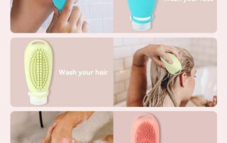 Silicone Travel Bottles Leak-Proof Multi-functional Travel Bottles with Hair Wash Silicone Massage