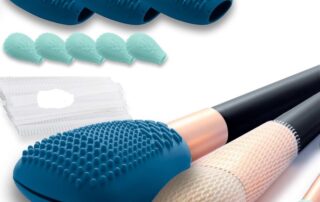 Silicone Travel Make-up Brush Holder with Cleaner Mat Pad Eye Lip Brushes Storage Cleaning Sleeve