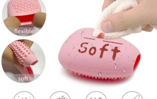 Silicone Travel Make-up Brush Holder with Cleaner Mat Pad Eye Lip Brushes Storage Cleaning Sleeve