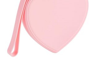 Small Heart Shaped Portable Silicone Makeup Bag Zipper Closure Makeup Case with Handle