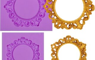Vintage Picture Frame Silicone Molds for Resin Casting 2 Piece Ornate Baroque Design Fondant Molds
