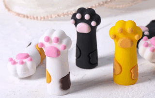 Cartoon Cat Paw Silicone Cover Protective Sleeve for Nail Scissors Manicure Tools Cap