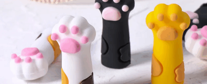 Cartoon Cat Paw Silicone Cover Protective Sleeve for Nail Scissors Manicure Tools Cap