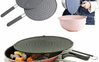 Kitchen Tools Gadgets Silicone Splatter Screen with Handle Heat-resisting Oil Splash Guard