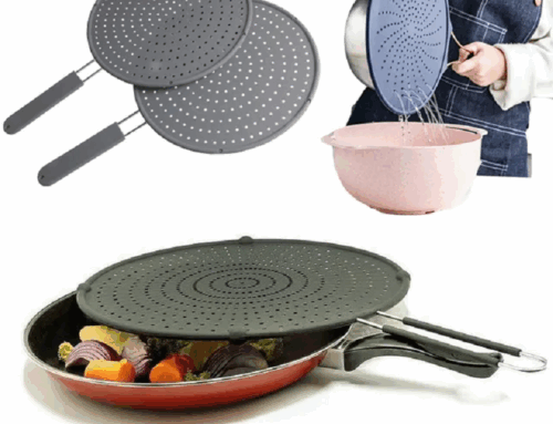 Kitchen Tools Gadgets Silicone Splatter Screen with Handle Heat-resisting Oil Splash Guard