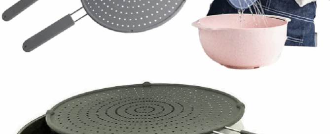 Kitchen Tools Gadgets Silicone Splatter Screen with Handle Heat-resisting Oil Splash Guard