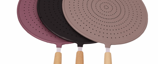Kitchen Tools Gadgets Silicone Splatter Screen with Handle Heat-resisting Oil Splash Guard
