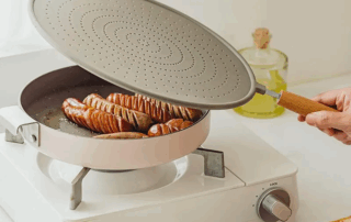 Kitchen Tools Gadgets Silicone Splatter Screen with Handle Heat-resisting Oil Splash Guard