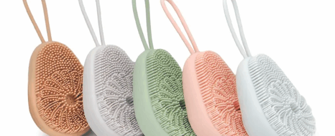 Massage Silicone Bath Brush Back Exfoliating Cleansing Body Scrubber Silicone Body Bath Brush