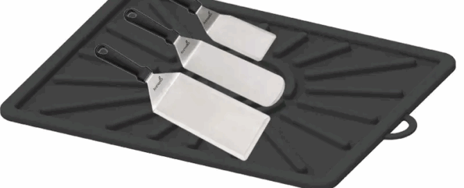 Oven Silicone Grill Tool Mat Barbecue Shovel Silicone mat with Side Frame Pad