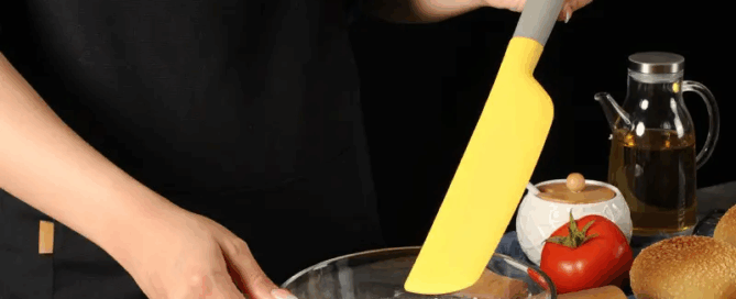 Silicone Cream Scraper Jam Mixing Knife Baking Tools for Kitchen Bakery Cake Scraper
