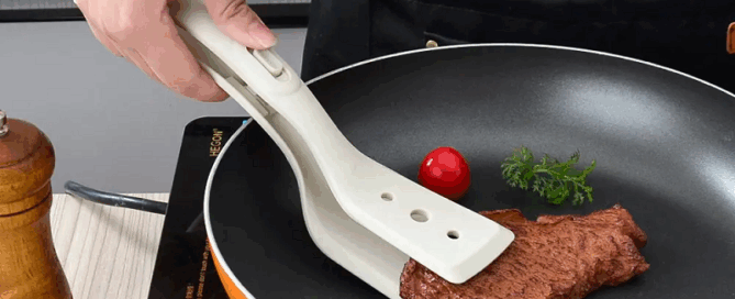 Silicone Grip Flip Spatula Tongs Heat-Resistant Kitchen Serving Meat Turning Tongs Frying Cooking Utensils