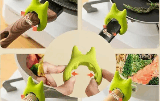 Silicone Handle Spatula Clip Heat Resistance Non-Slip Silicone Pot Spoon Pan Holder Rest