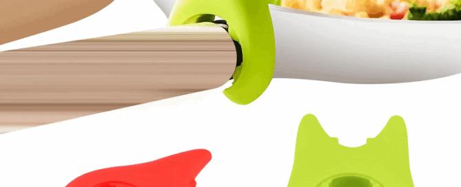 Silicone Handle Spatula Clip Heat Resistance Non-Slip Silicone Pot Spoon Pan Holder Rest