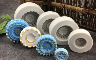 Silicone Tire Fondant Mold Round Car Truck Tractor Wheel Shape Silicone Mold for Sugarcraft Cake Decorating