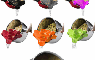 Kitchen Silicone Pot Strainer Silicone Pasta Strainer Adjustable Silicone Clip-on Strainer for Pots