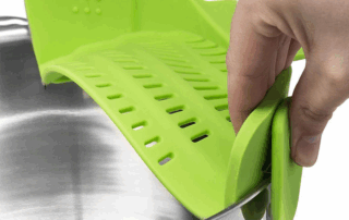 Kitchen Silicone Pot Strainer Silicone Pasta Strainer Adjustable Silicone Clip-on Strainer for Pots