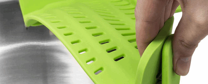 Kitchen Silicone Pot Strainer Silicone Pasta Strainer Adjustable Silicone Clip-on Strainer for Pots