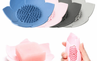 Self Draining Soap Dish Easy Clean Silicone Bathroom Soap Holder Silicone Lotus Soap Base