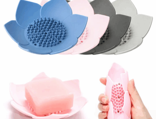 Self Draining Soap Dish Easy Clean Silicone Bathroom Soap Holder Silicone Lotus Soap Base