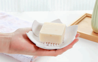 Self Draining Soap Dish Easy Clean Silicone Bathroom Soap Holder Silicone Lotus Soap Base