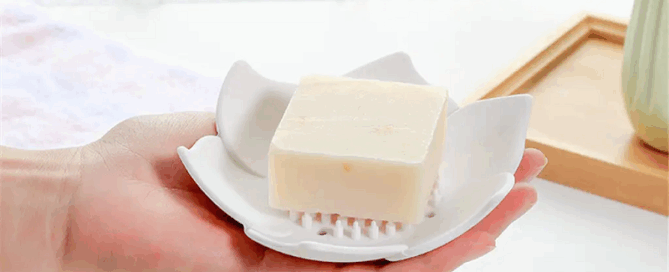 Self Draining Soap Dish Easy Clean Silicone Bathroom Soap Holder Silicone Lotus Soap Base