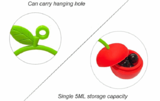 10ML Cherry Silicone Keyring Newly Designed Silicone Food Storage Silicone Container