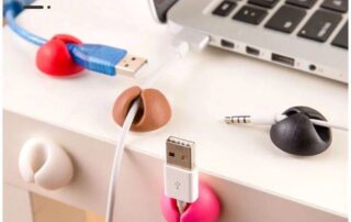 Silicone Cable Holder Clip Desktop Wall Round USB Wire Cord Rubber Socket Organizer Retainer Clamps Collation
