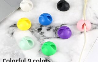 Silicone Cable Holder Clip Desktop Wall Round USB Wire Cord Rubber Socket Organizer Retainer Clamps Collation
