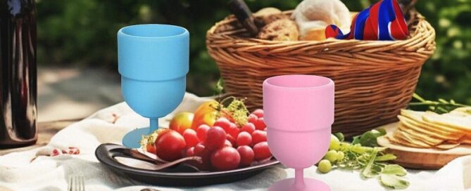 Portable Silicone Wine Cups Reusable Silicone Beer Whiskey Cups Shatterproof Wine Cups for Travel Camping Picnic