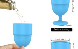 Portable Silicone Wine Cups Reusable Silicone Beer Whiskey Cups Shatterproof Wine Cups for Travel Camping Picnic