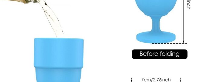 Portable Silicone Wine Cups Reusable Silicone Beer Whiskey Cups Shatterproof Wine Cups for Travel Camping Picnic