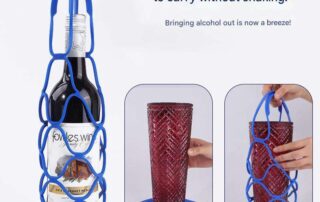 Silicone Heat Insulation Pad Silicone Foldable Breathable Wine Bottle Carrier Carry Bag
