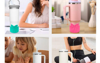 Butterfly‑pattern Silicone Cup Sleeve Cup Identifier Silicone Cup Boots Suitable for 40oz Tumble