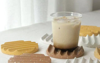 Round Tea Coffee Drink Silicone Tablescape Coaster Silicone Mini Soap Dish with Drain for Bathroom