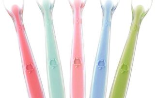 Liquid Silicone Baby Spoon Plastic Core Handle Wrapped In Silicone BPA Free Baby Food Feeder