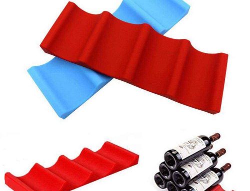 Flexible Anti-Slip Silicone Wine Display Rack Stack Design Desktop Liquor Bottle Stand Cabinet Space Saver for Storage