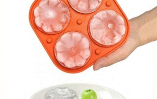 Food-Grade Pumpkin Shape Silicone Ice Cube Mold 4 Cavity Ice Tray for Whiskey