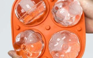 Food-Grade Pumpkin Shape Silicone Ice Cube Mold 4 Cavity Ice Tray for Whiskey