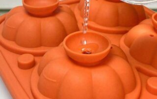 Food-Grade Pumpkin Shape Silicone Ice Cube Mold 4 Cavity Ice Tray for Whiskey